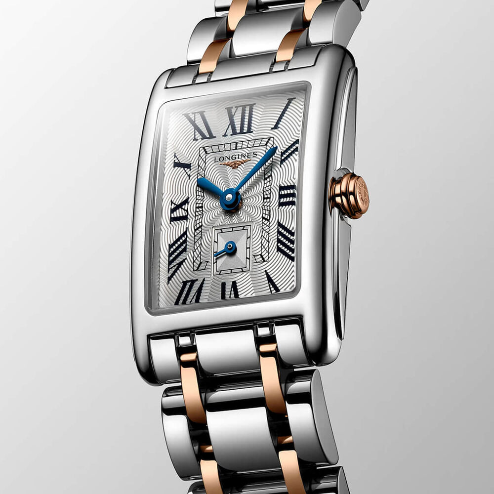 Longines DolceVita 20.80x32mm Silver Dial Steel & Rose Gold Bracelet Watch image number 1