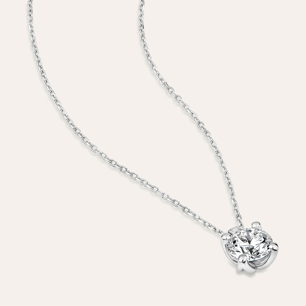Born 9ct White Gold 1.00ct Lab Grown Brilliant Diamond Pendant