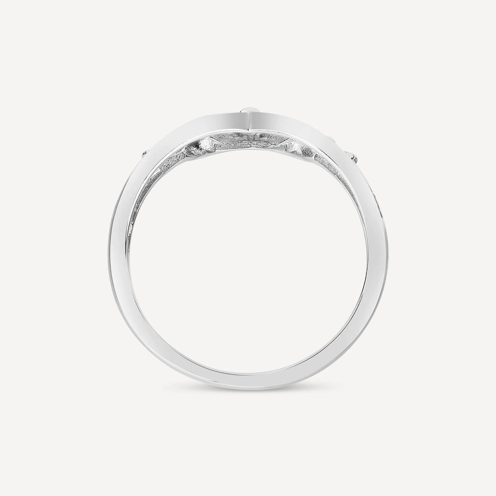 Sterling Silver Cubic Zirconia Wishbone Claddagh Ring image number 3