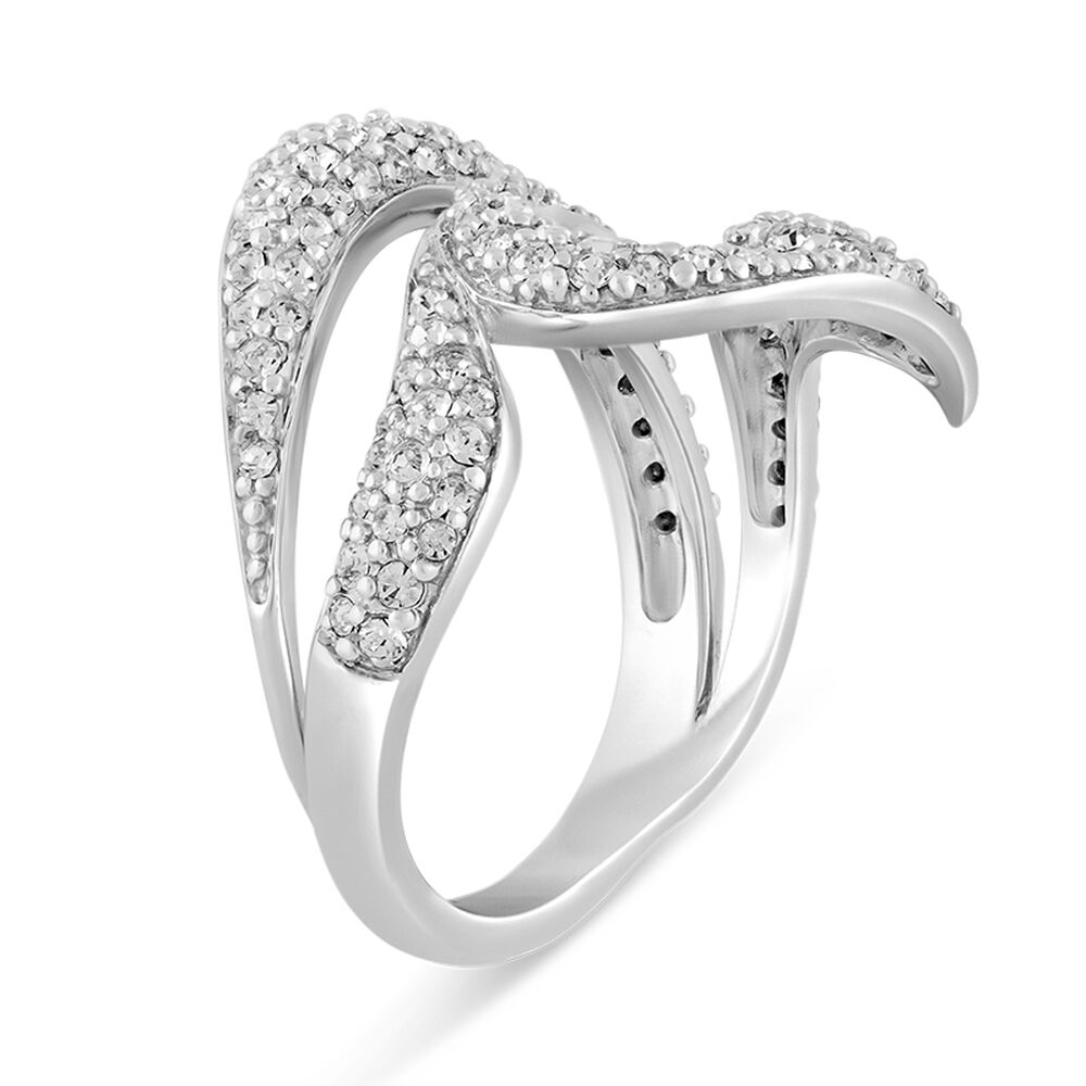 Stering Silver Cubic Zirconia Fancy Dress Ring image number 3