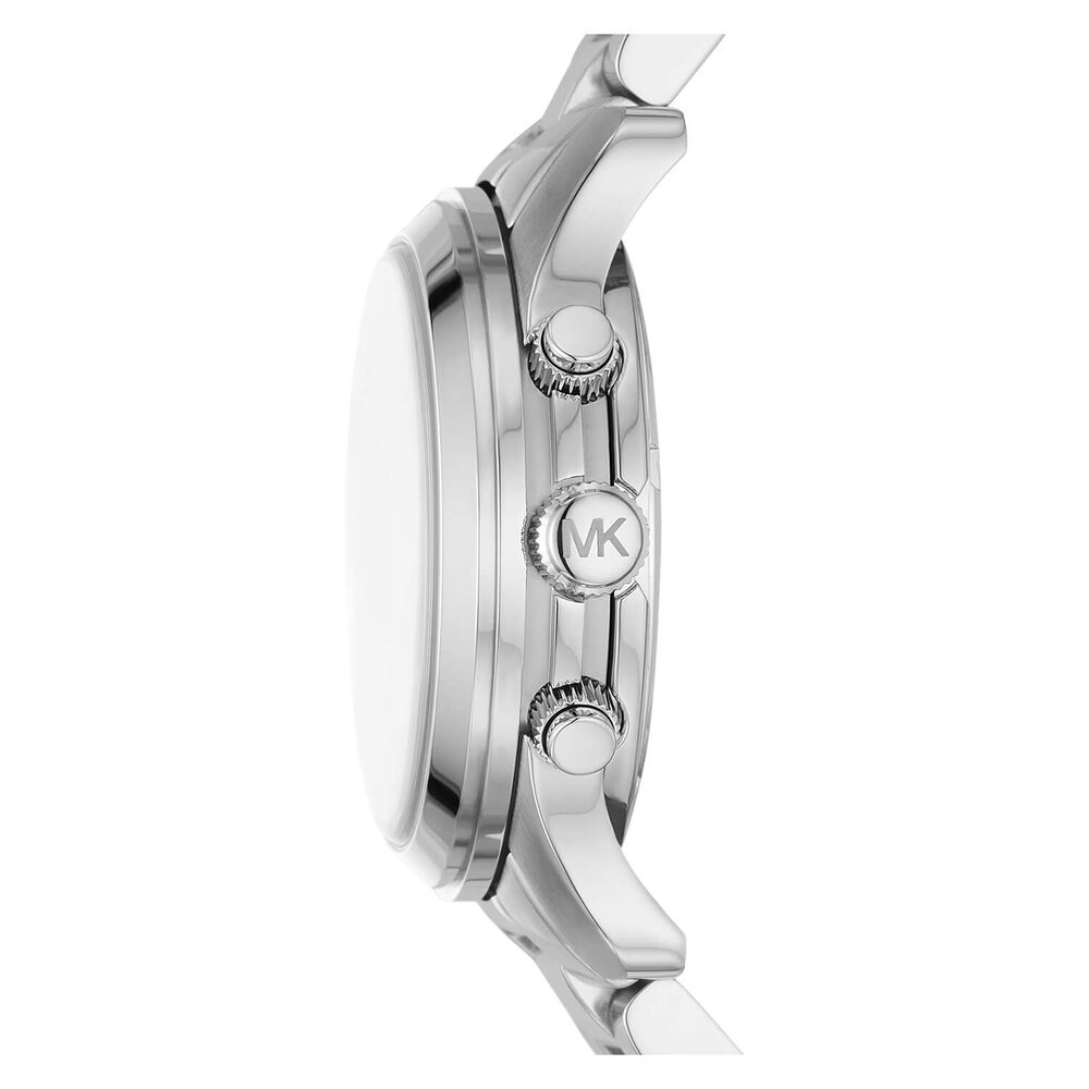 Michael Kors Runway 38mm Silver Chrono Dial Steel Bracelet Watch image number 3
