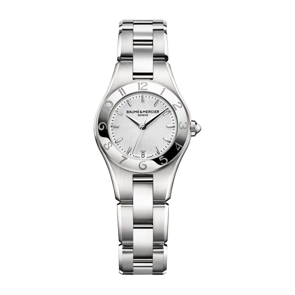 Pre-Owned Baume & Mercier Linea 27mm Silver Dial Steel Bracelet Watch