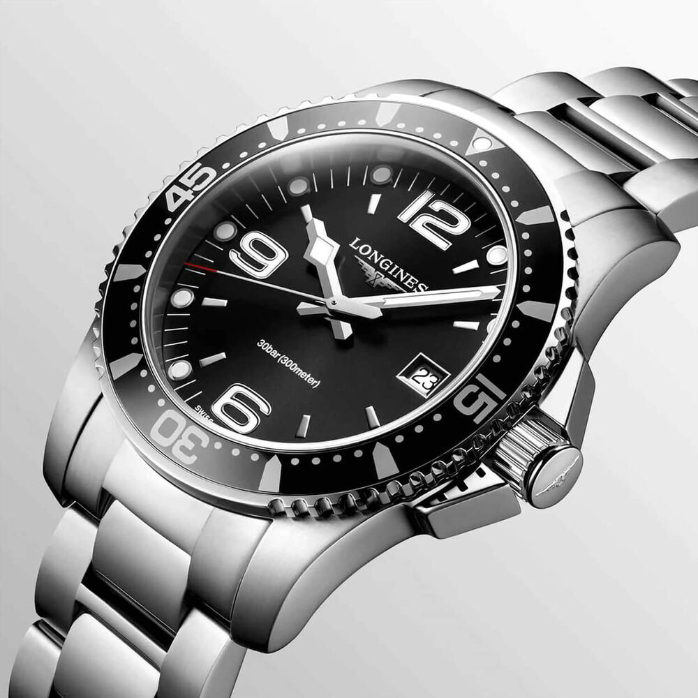 Longines HydroConquest 41mm Black Dial Stainless Steel Bracelet Watch