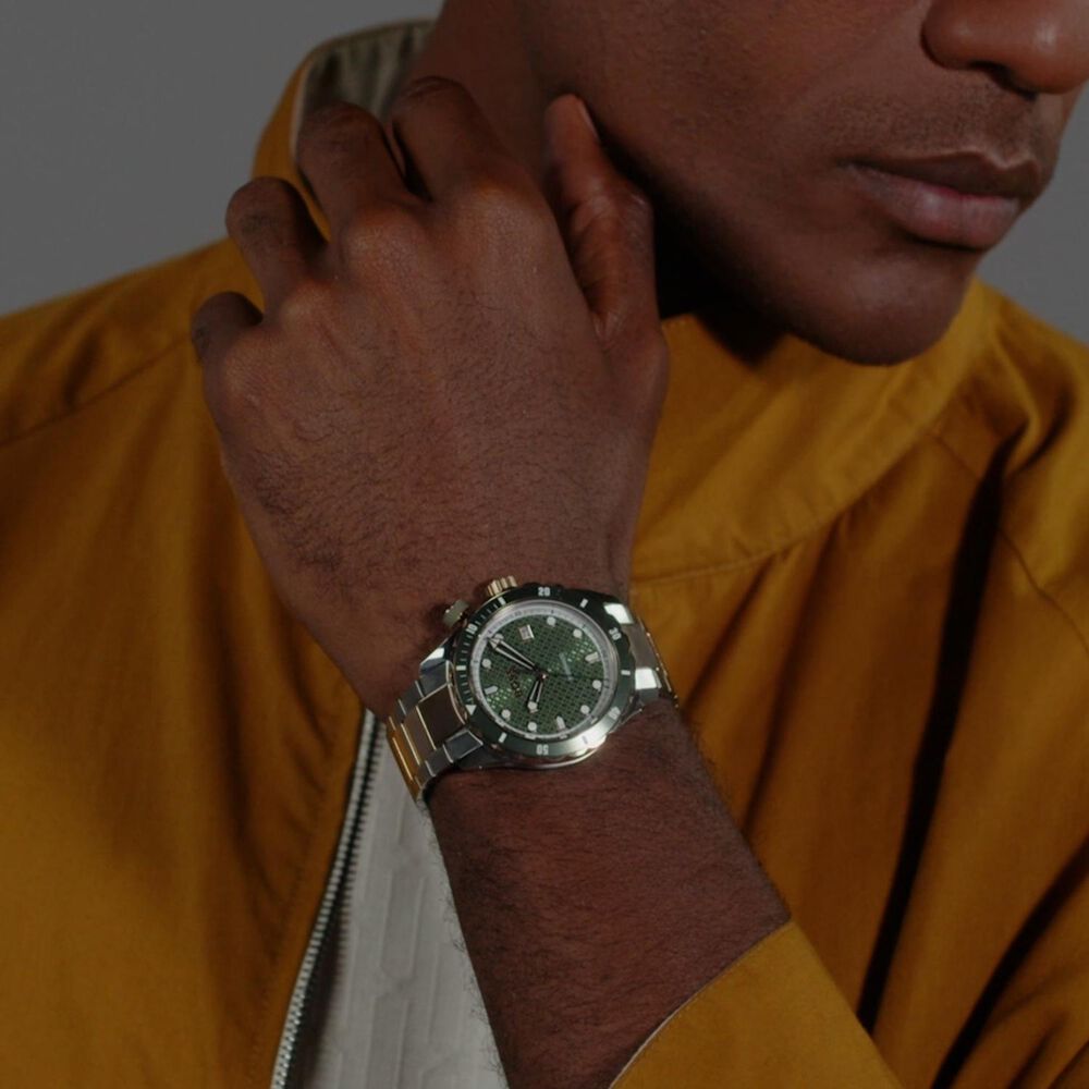 BOSS Bossmatic 42mm Green Dial Two-Tone Stainless Steel Bracelet Watch image number 5