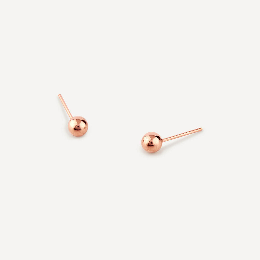 9ct Rose Ball 4mm Stud Earrings image number 1