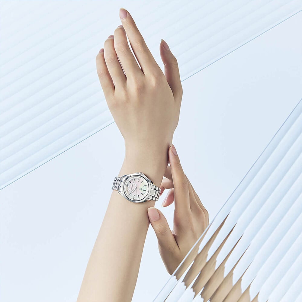 Seiko Prospex Ladies Marine Sports Seafoam White 34mm Dial Steel Bracelet Watch