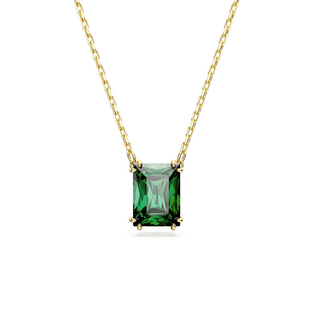 Swarovski Stilla Green Cubic Zirconia 18ct Yellow Gold Finished Pendant