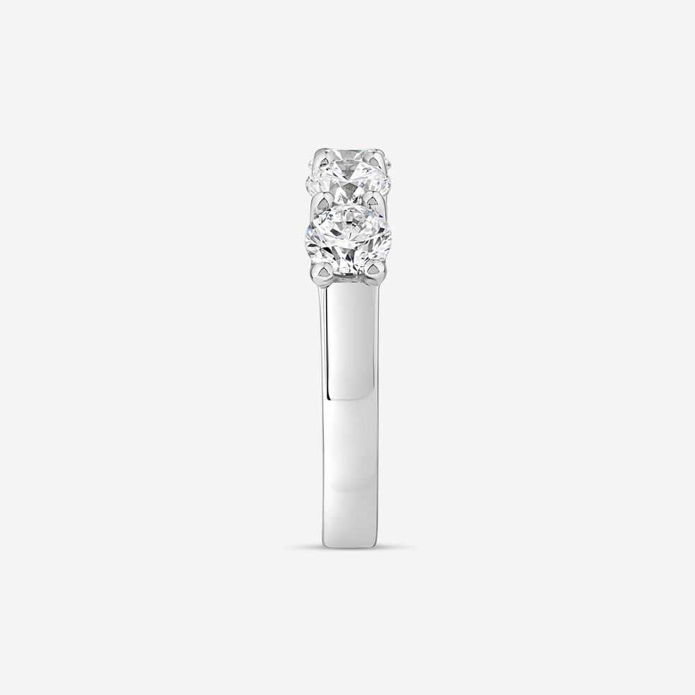 Born Platinum 2ct Lab Grown 5 Stone Half Eternity Diamond Ring image number 3