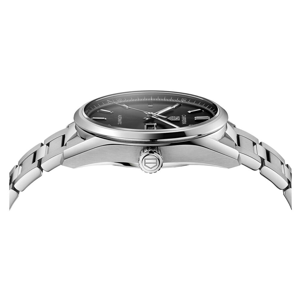 TAG Heuer Carrera 41mm Day & Date Black Dial Steel Case Bracelet Watch image number 3