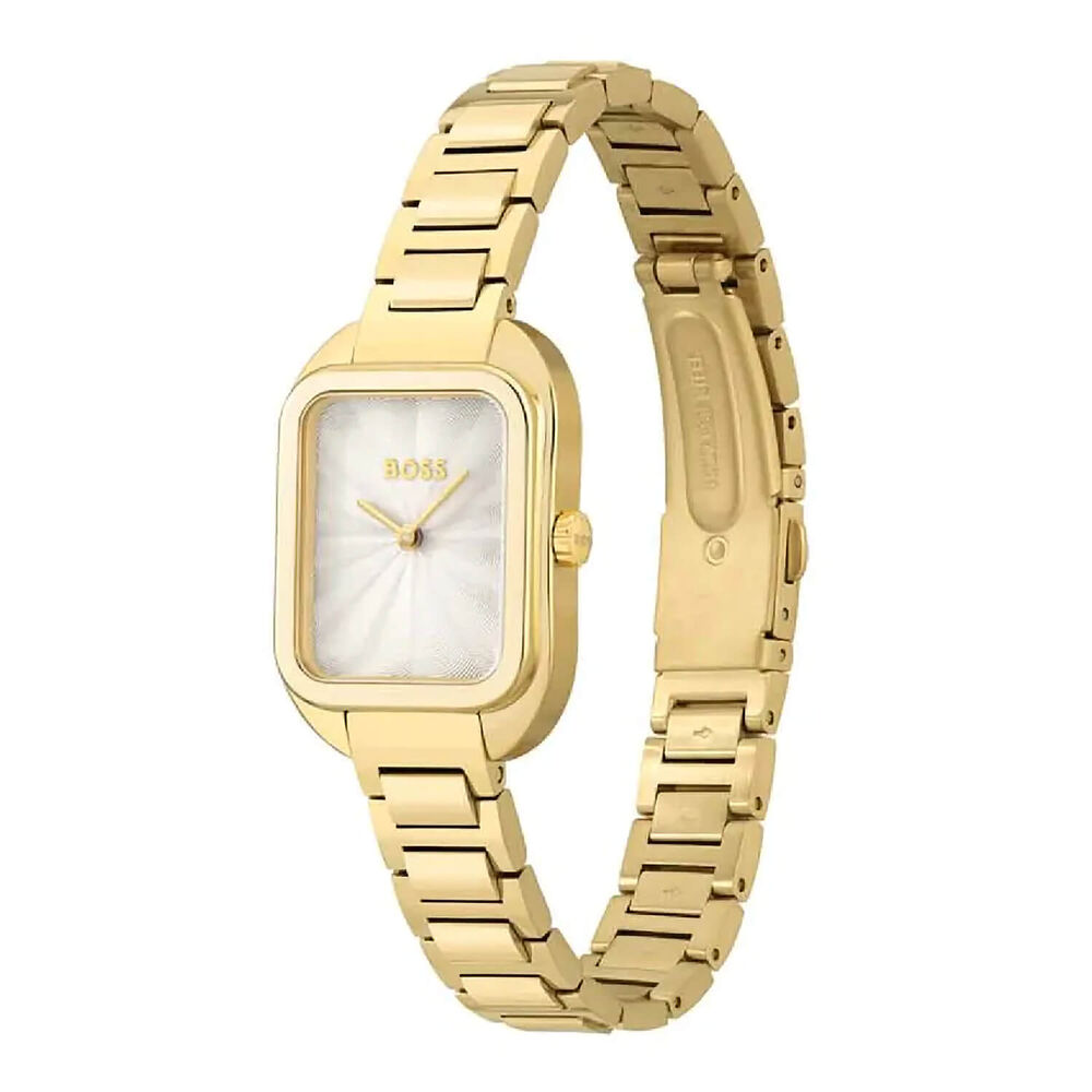 BOSS Balley 25x35mm Silver Dial Yellow Gold Plated Case watch