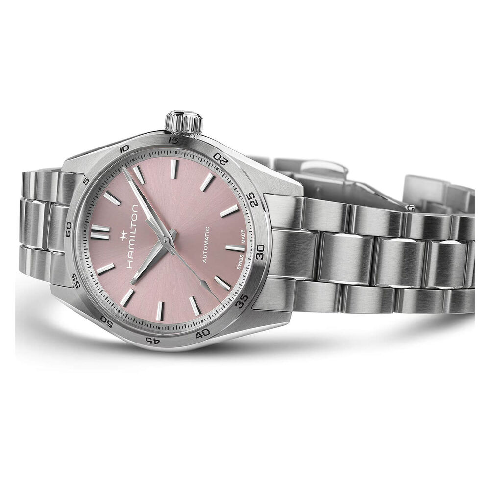 Hamilton Jazzmaster Performer Auto 34mm Pink Dial Steel Bracelet Watch image number 3