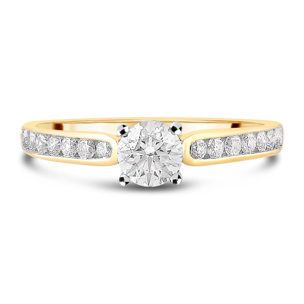 18ct Yellow Gold 0.75ct Diamond Four Claw Tulip Setting Ring