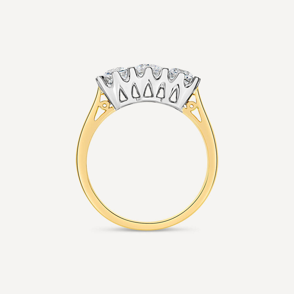 18ct Yellow Gold 1ct 3 Stone Diamond Ring