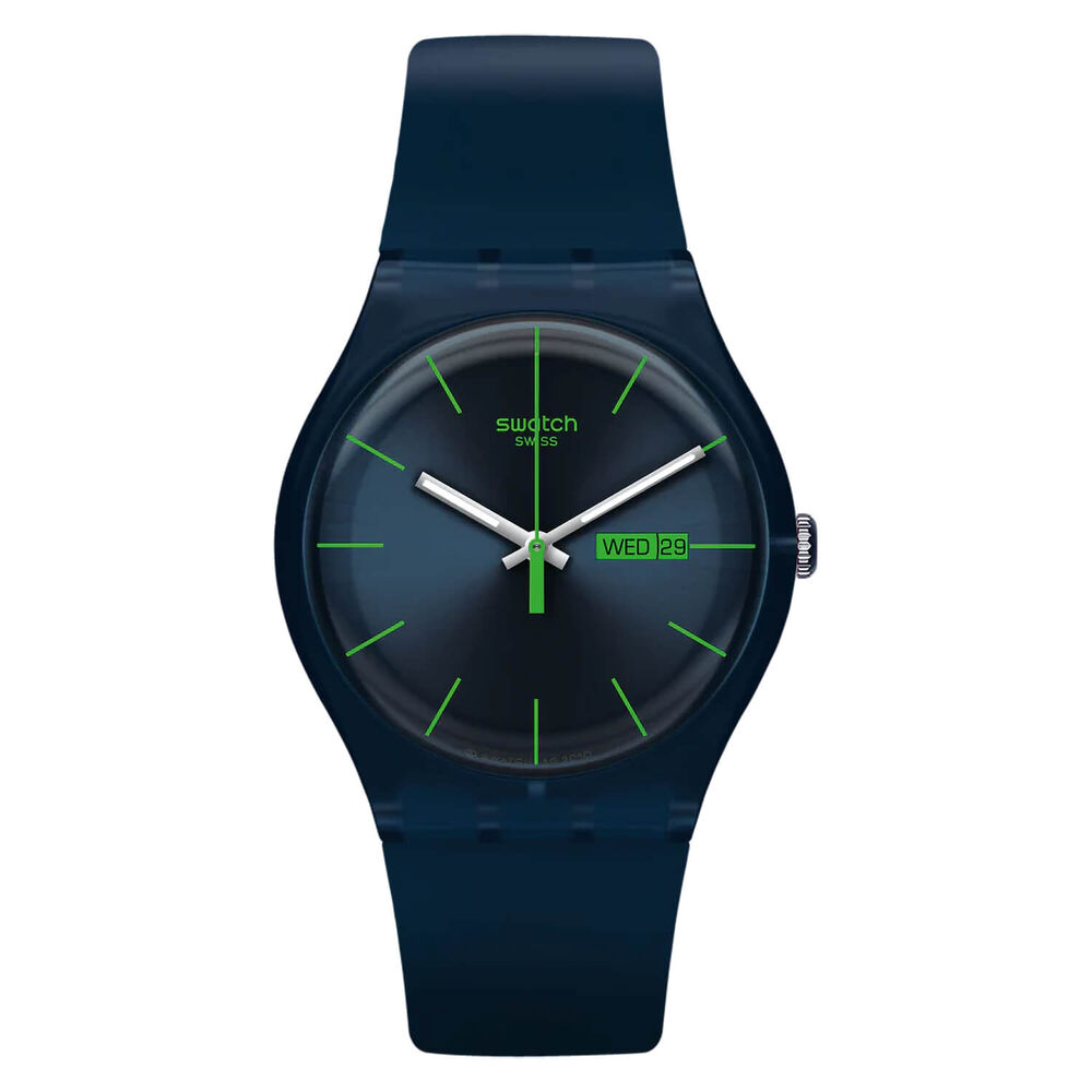 Swatch Blue Navy Rebel 41mm Unisex Watch image number 0