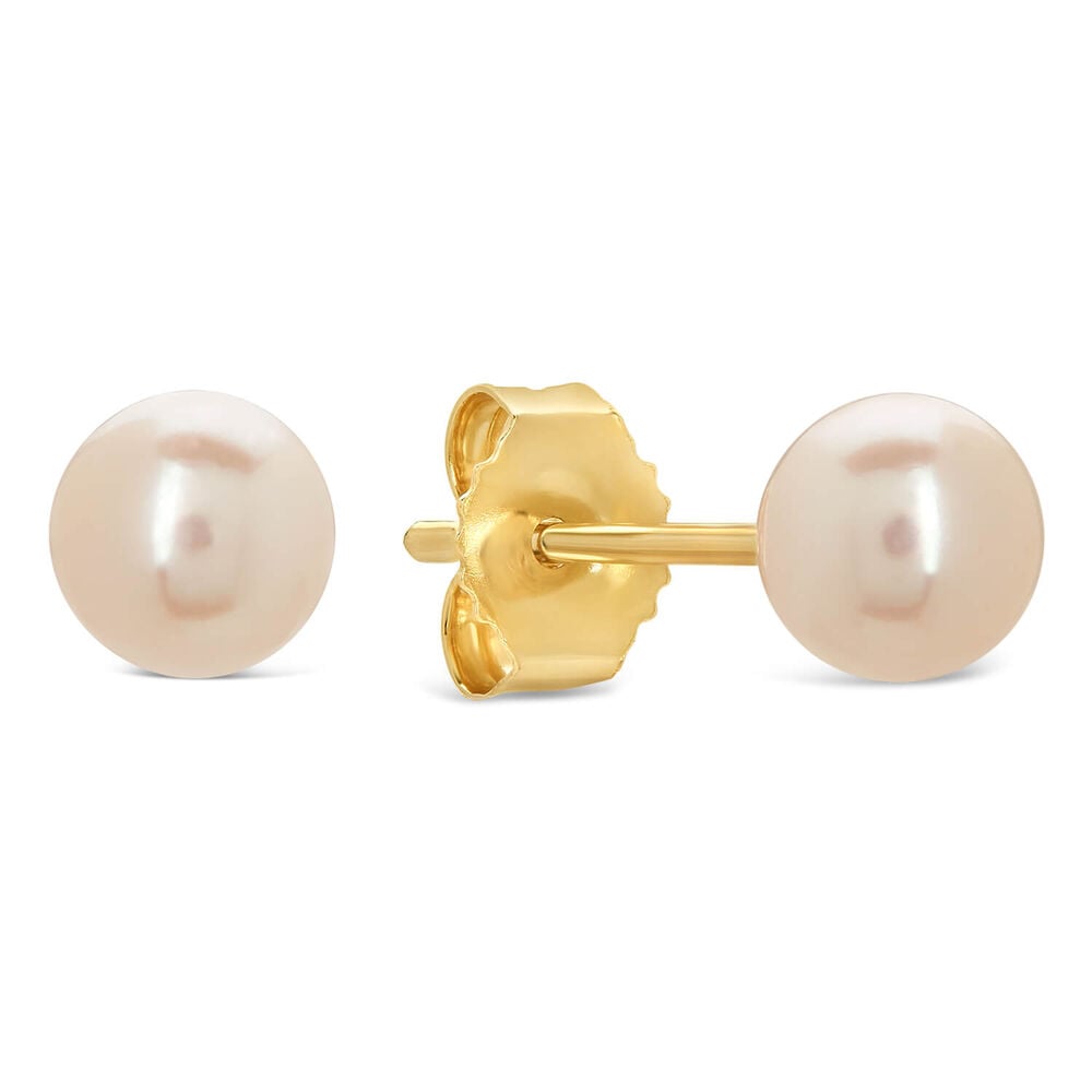 9ct Gold Freshwater Pearl Stud Earrings image number 1