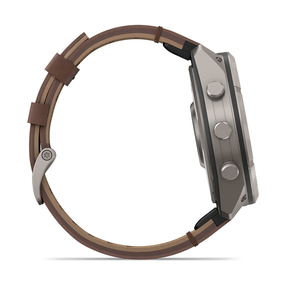 Garmin fenix 9 Pro 51mm Titanium Walnut Leather Strap Watch