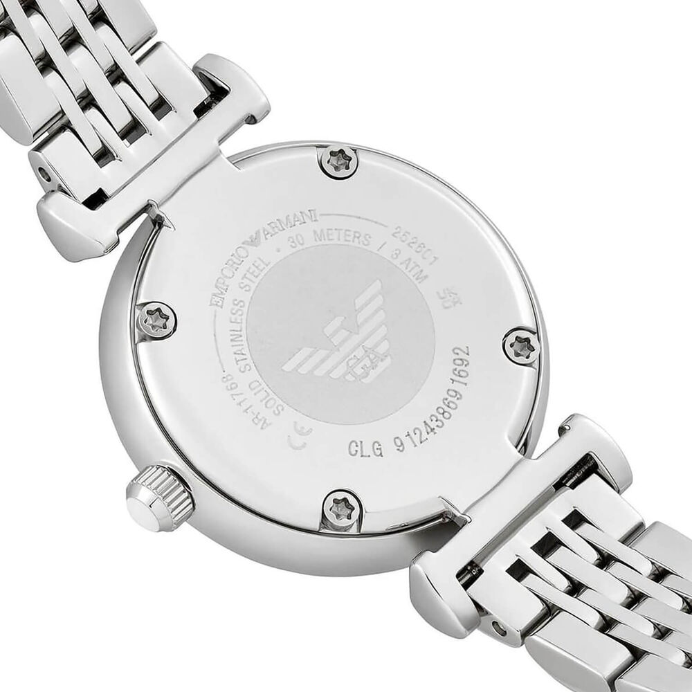 Emporio Armani Gianni T-Bar 28mm Mother of Pearl Dial Stainless Steel Bracelet Watch