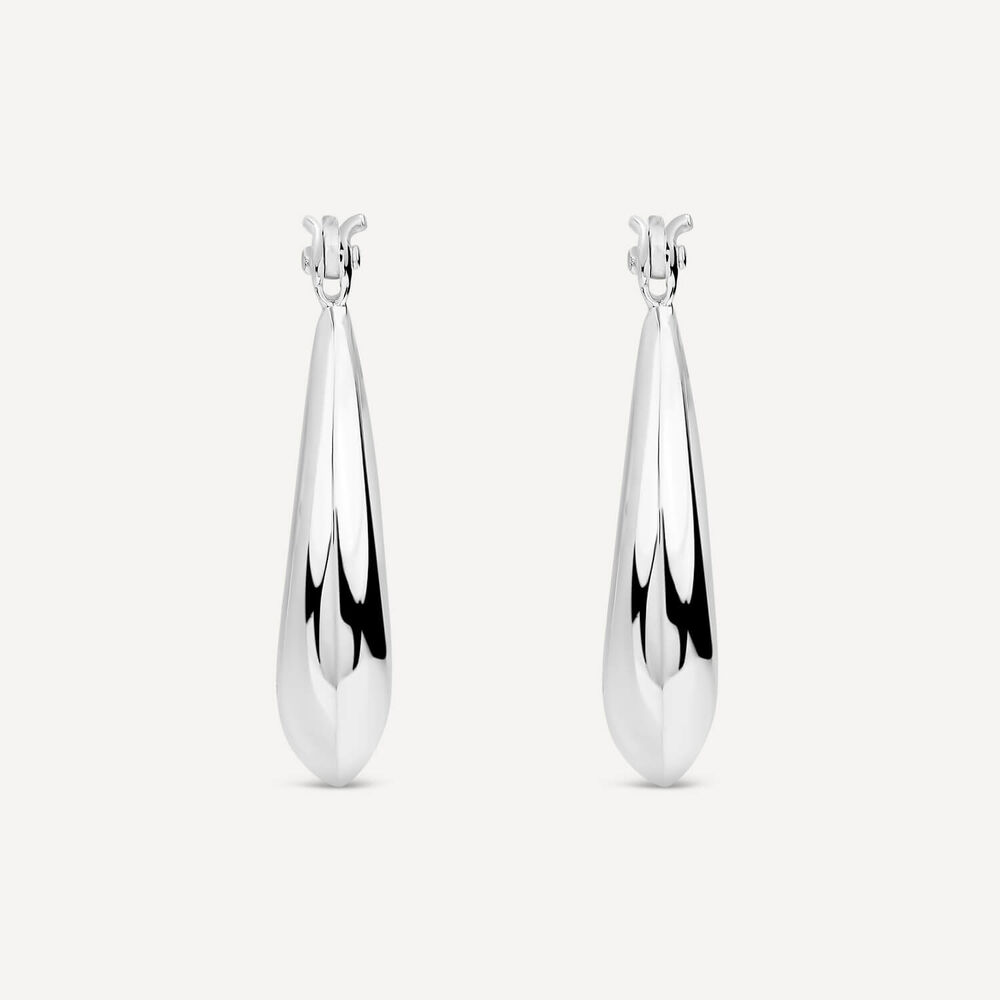 Sterling Silver Tapered Hoop Earrings