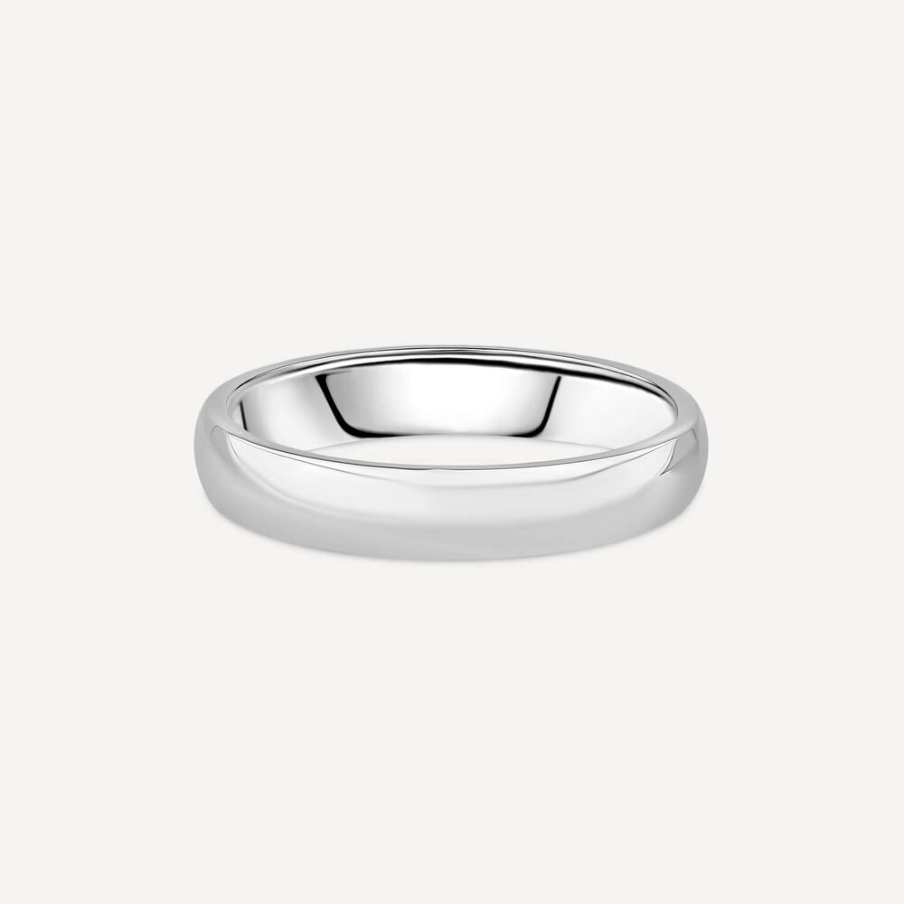 Platinum Plain D-Shape 3mm Wedding Ring image number 2