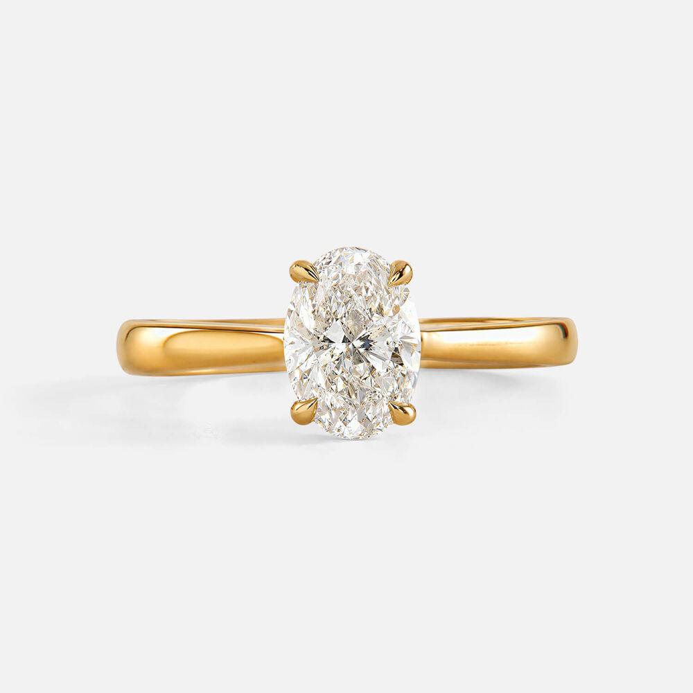 18ct Yellow Gold 1.00ct Oval Diamond Solitaire Ring