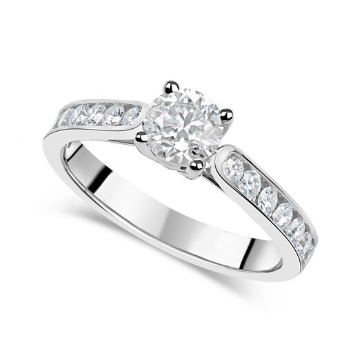 18ct White Gold 1.00ct Diamond Tulip Setting Shoulders Ring image number 0