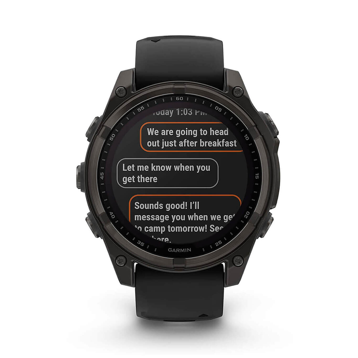 Garmin fenix 8 Solar 47mm Carbon Grey DLC Titanium Case Black Pebble Gray Silicon Strap Watch