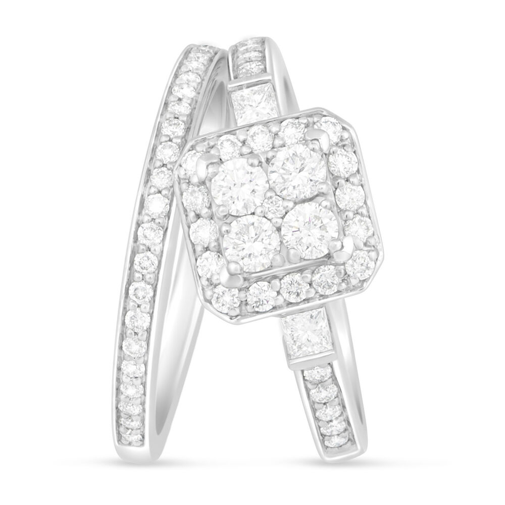Ladies 9ct White Gold Diamond Quad Bridal Set .75ct image number 6