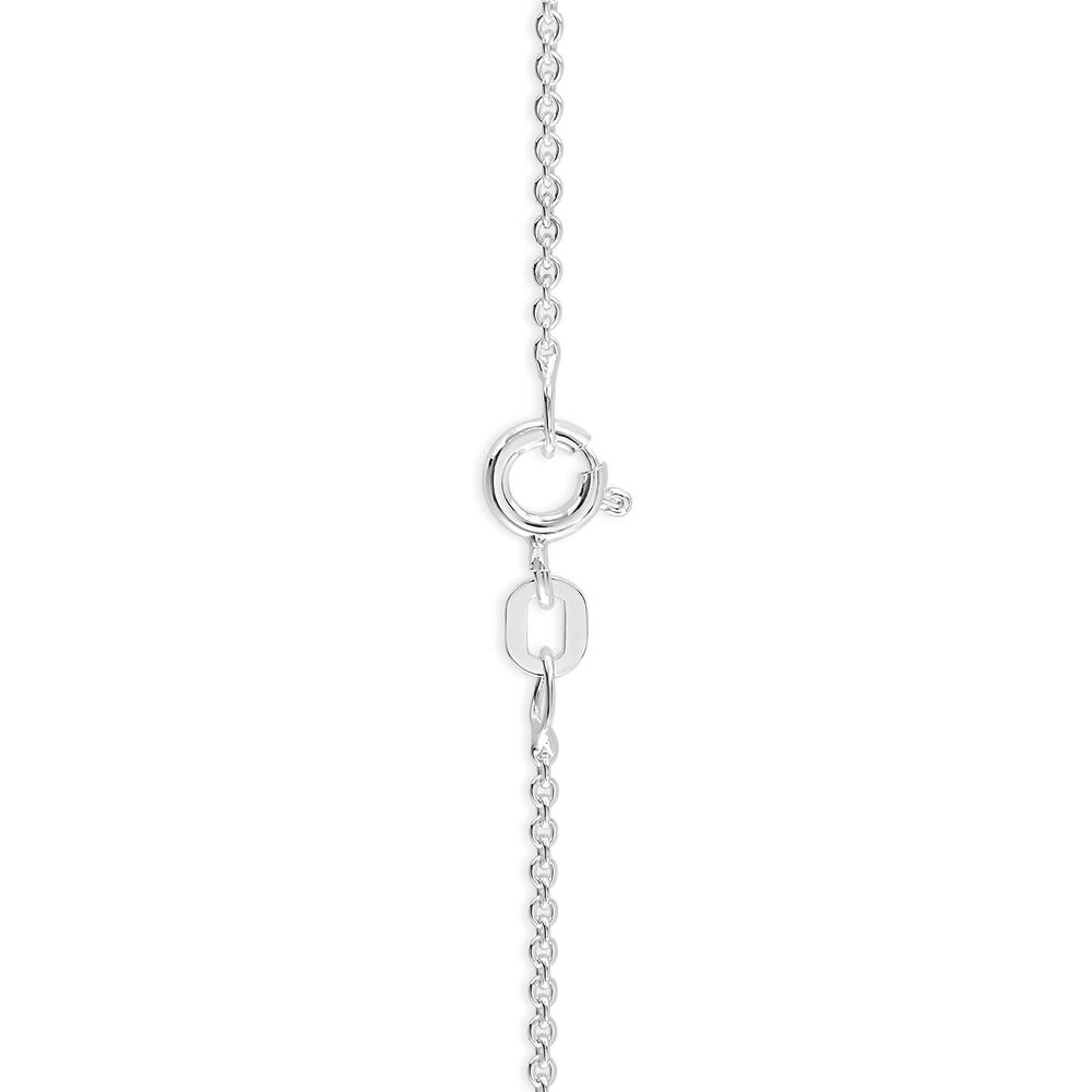 Sterling Silver Pave Cubic Zirconia Open Teardrop Pendant (Chain Included) image number 2