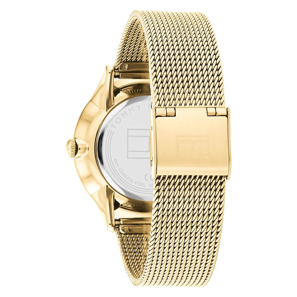 Tommy Hilfiger Layla 38mm Quartz Gold Dial Gold IP Case Mesh Bracelet Watch image number 3