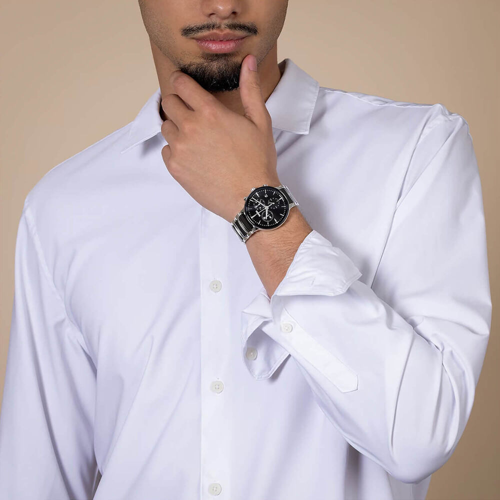 Rado Centrix Chronograph 41mm Black Dial Steel & Ceramic Bracelet Watch image number 6