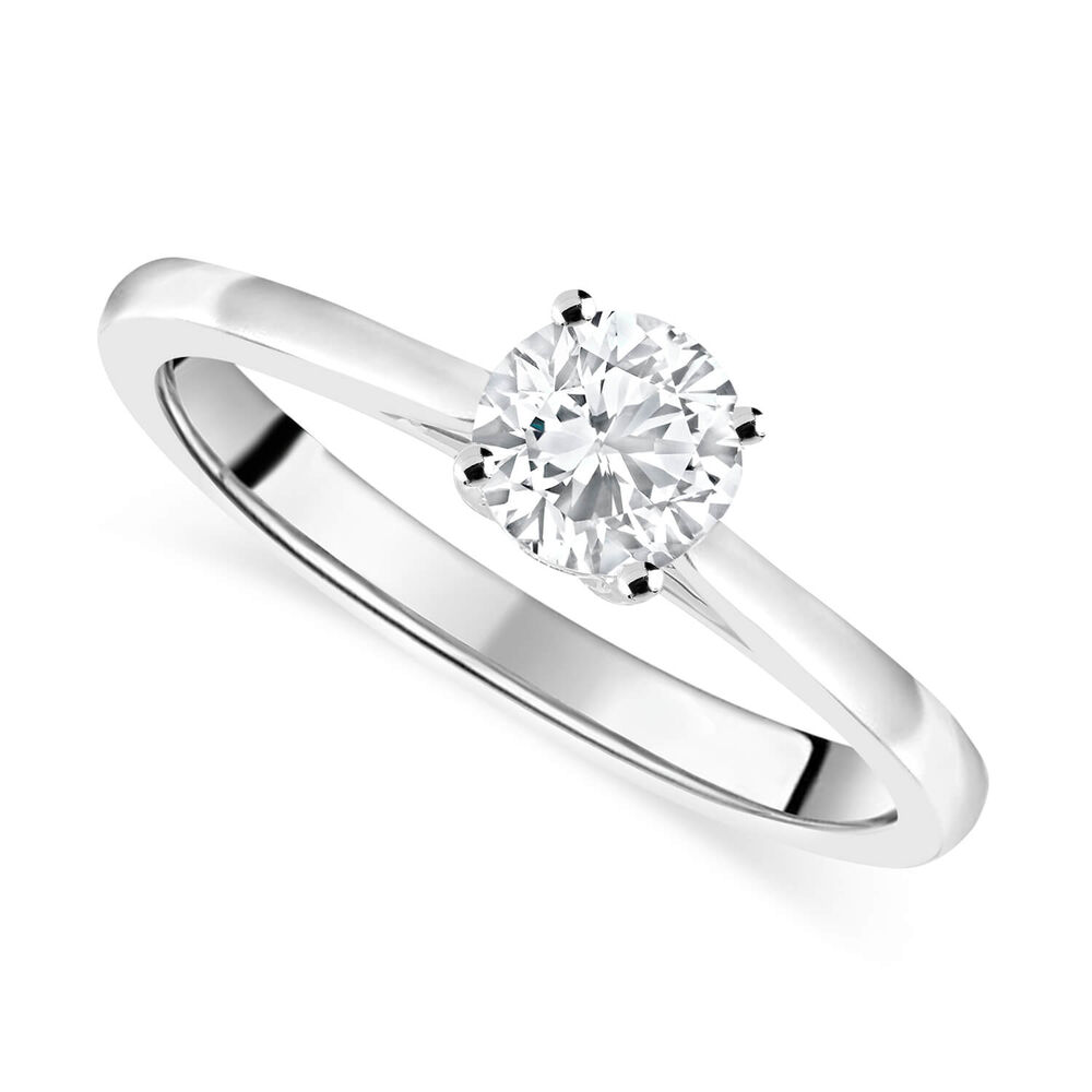 18ct White Gold 0.25ct Round Diamond Tulip Setting Ring image number 0