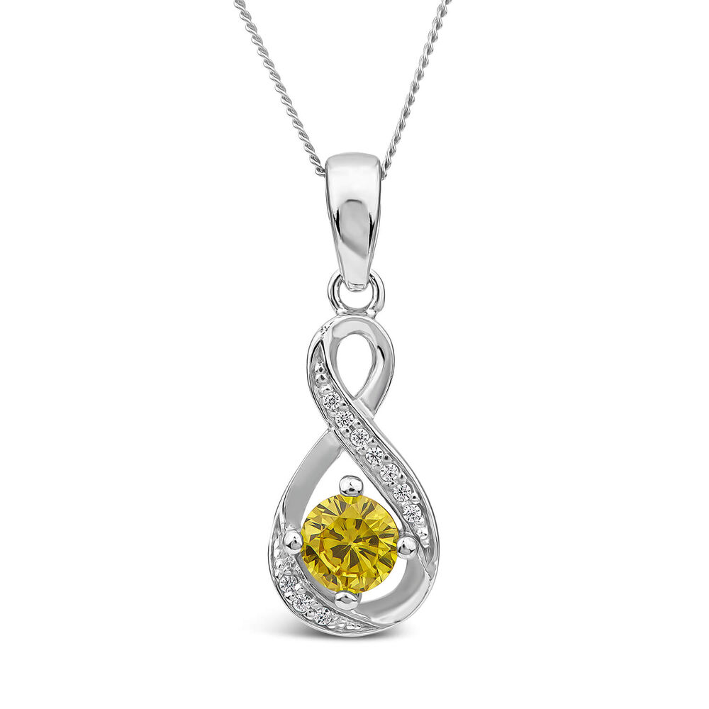 Sterling Silver and Cubic Zirconia November Birthstone Pendant (Chain Included) image number 0