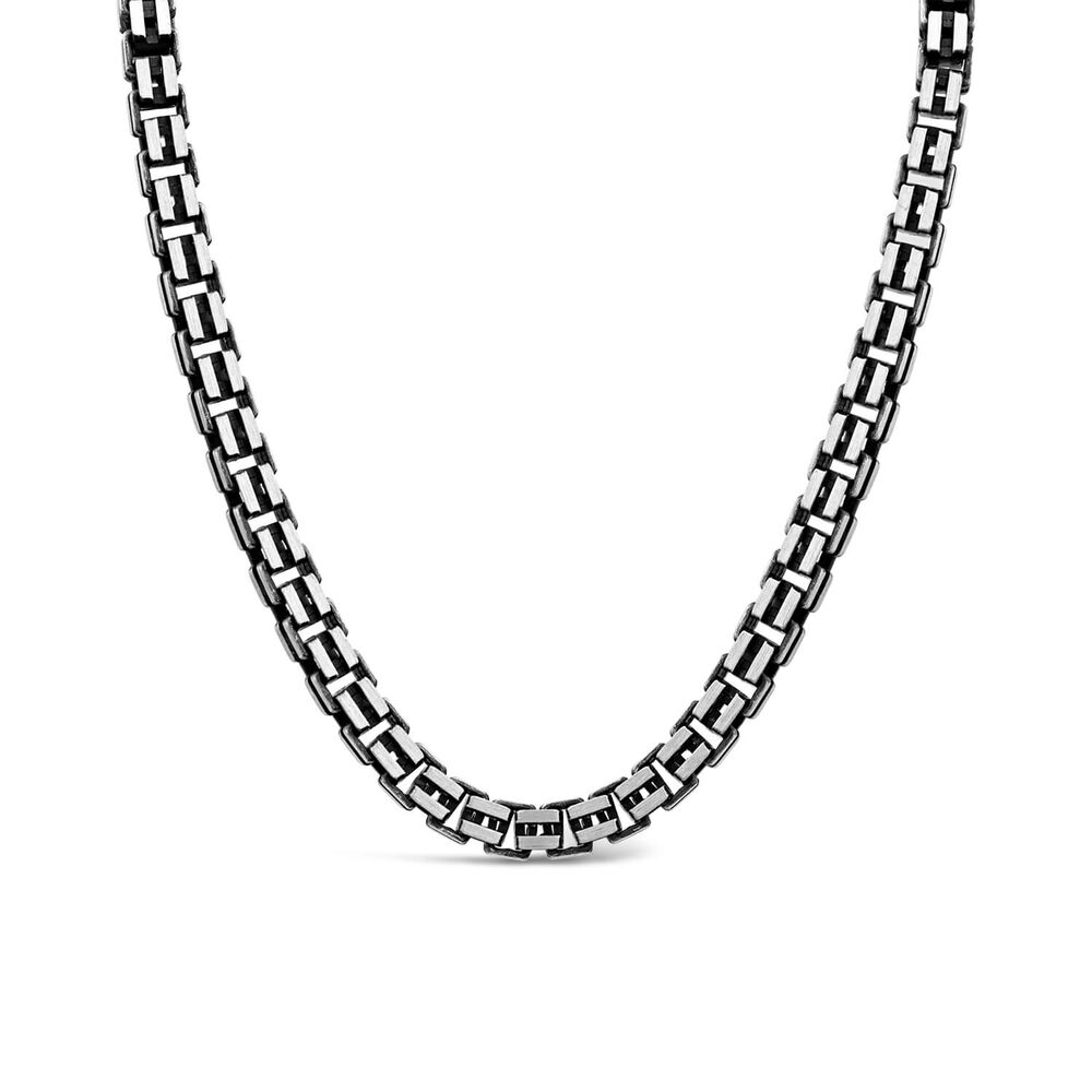 Sterling Silver Oxidised Box 20" Necklet image number 0