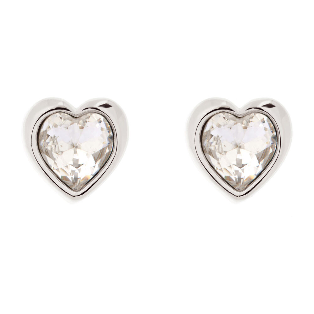 Ted Baker Hannela Silver-Plated Crystal Heart Earrings