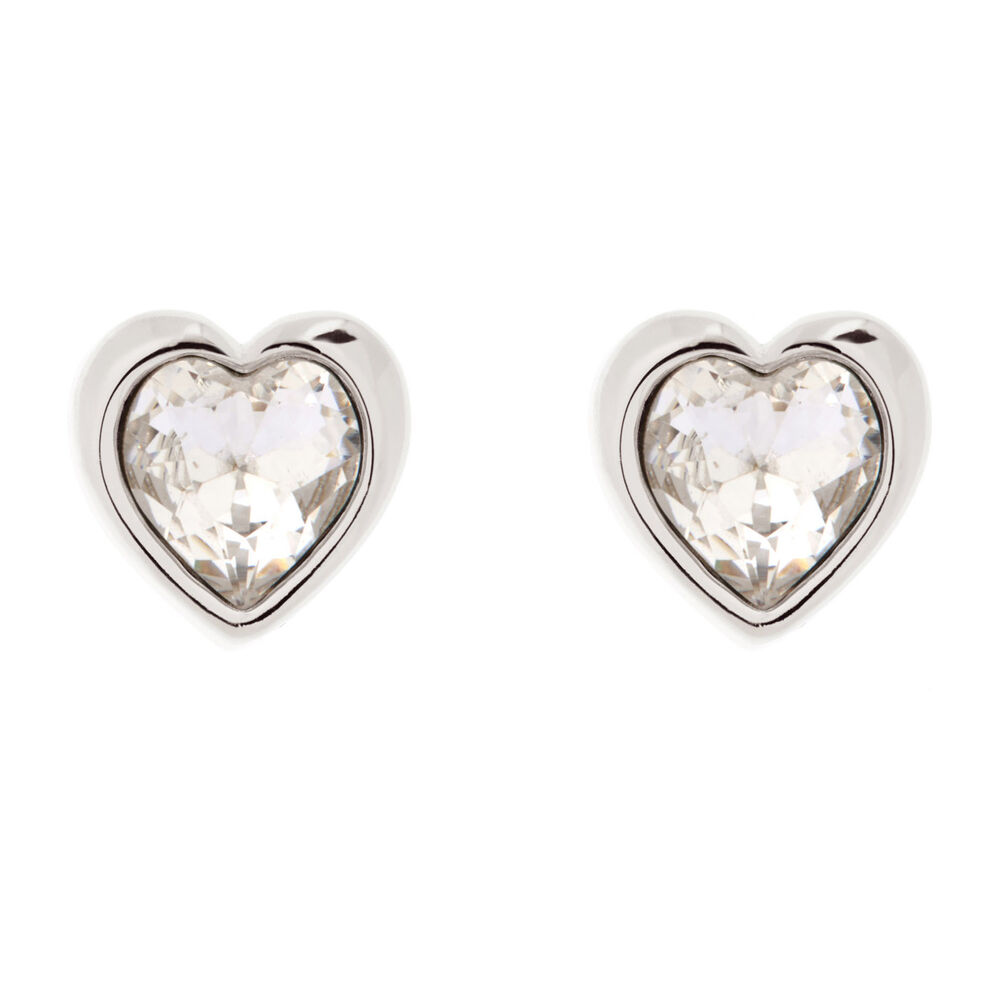 Ted Baker Hannela Silver-Plated Crystal Heart Earrings image number 0