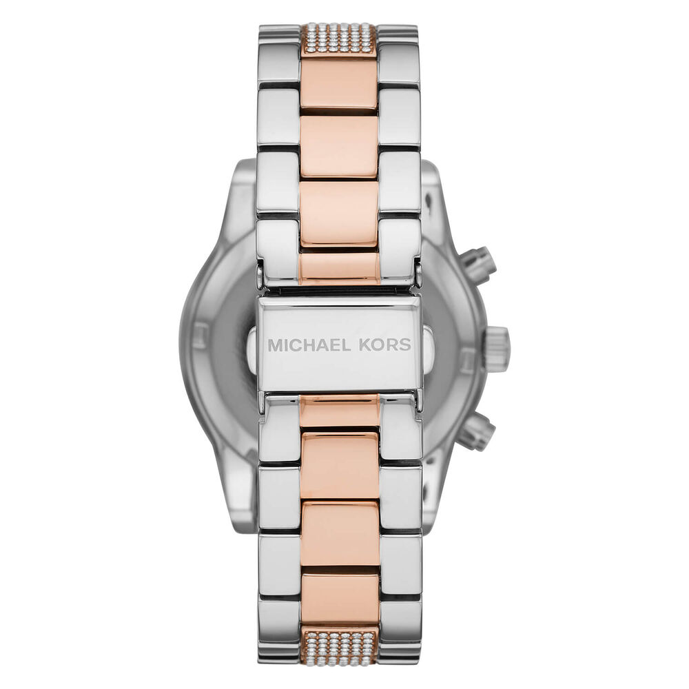 Michael Kors Ritz 37mm Mother of Pearl Cubic Zirconia Rose Gold IP & Steel Case Bracelet Watch image number 2