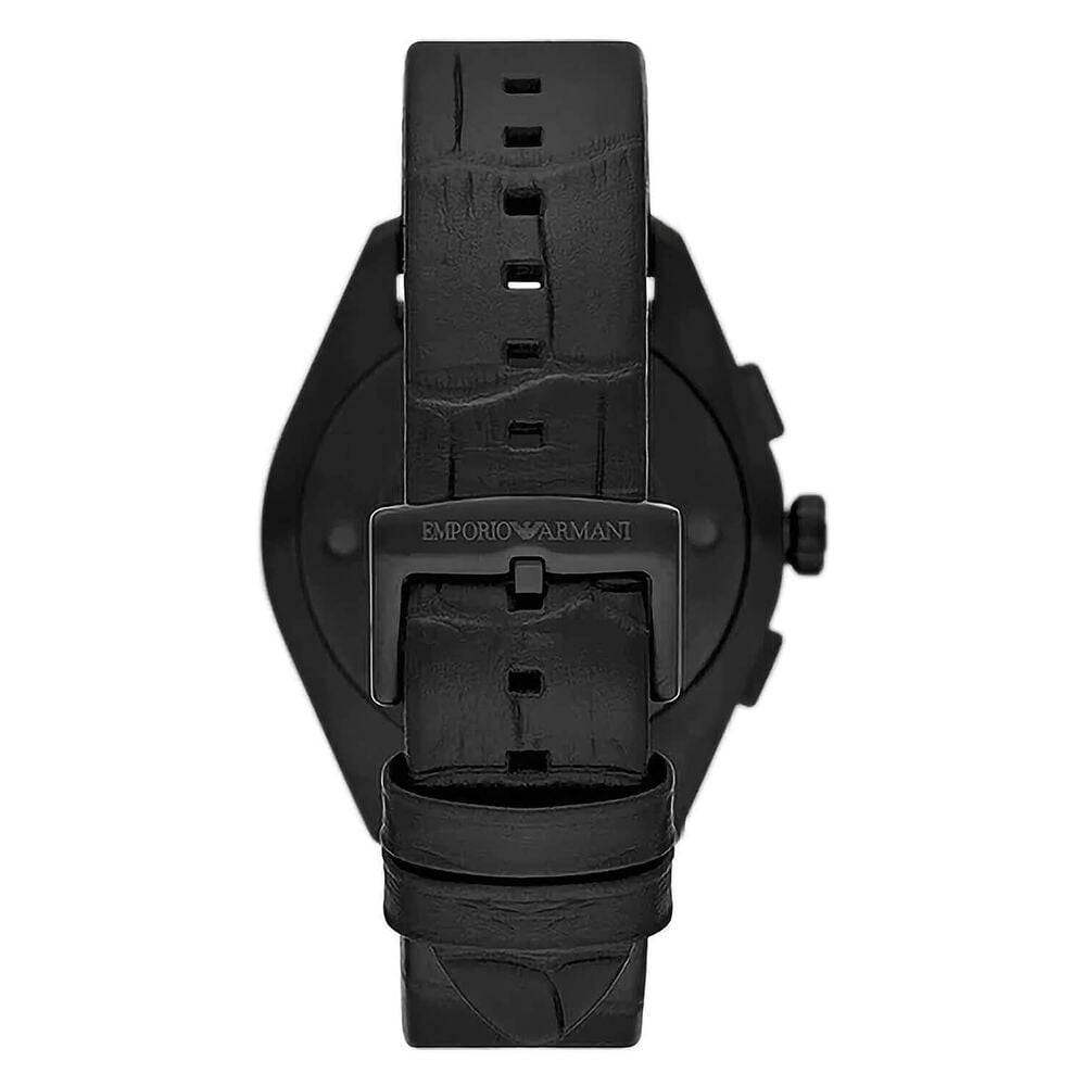 Emporio Armani Claudio 42.5mm Black Dial Leather Strap Watch