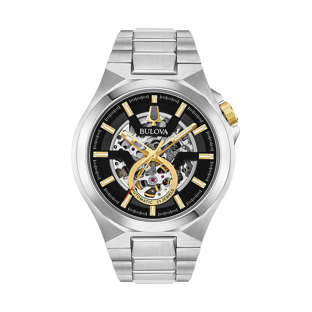 Bulova Maquina Skeleton Stainless Steel 46mm Men's Watch