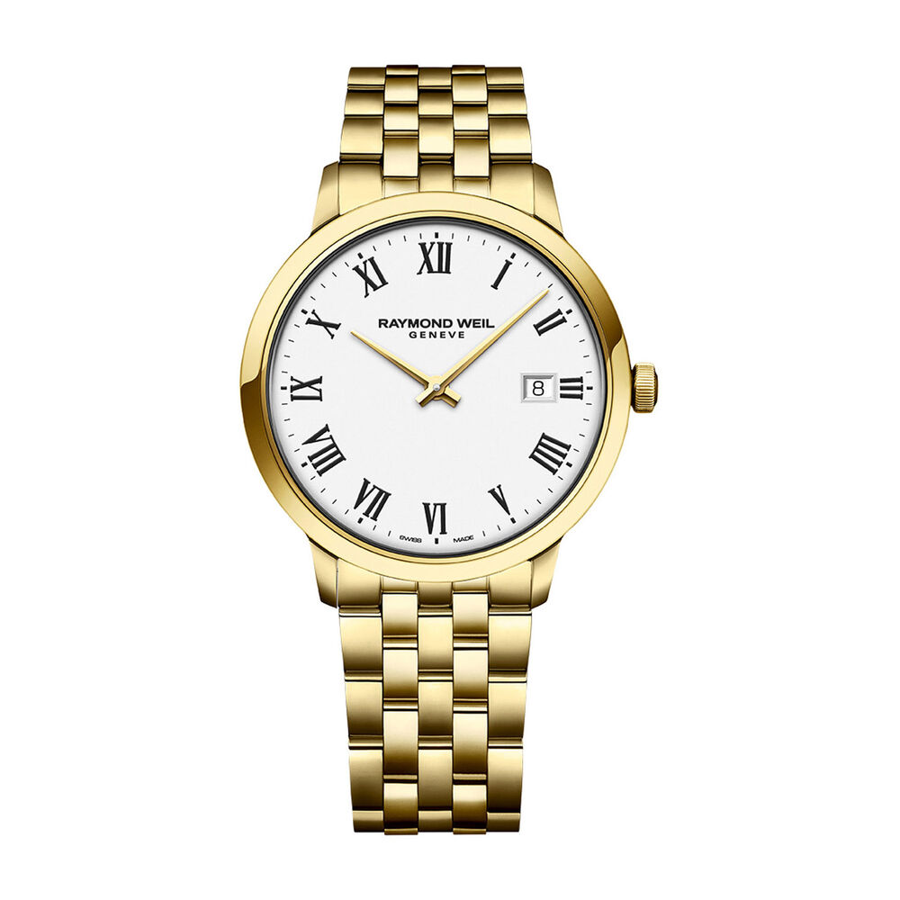 Pre-Owned Raymond Weil Toccata 39mm White Dial Yellow Gold Steel Bracelet Watch image number 0