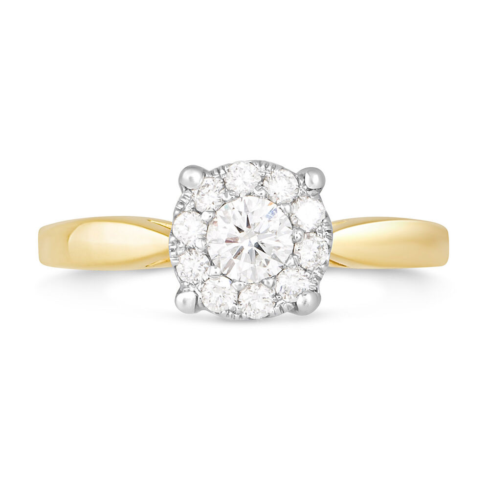 Ladies 18ct Gold Starburst Diamond Ring.