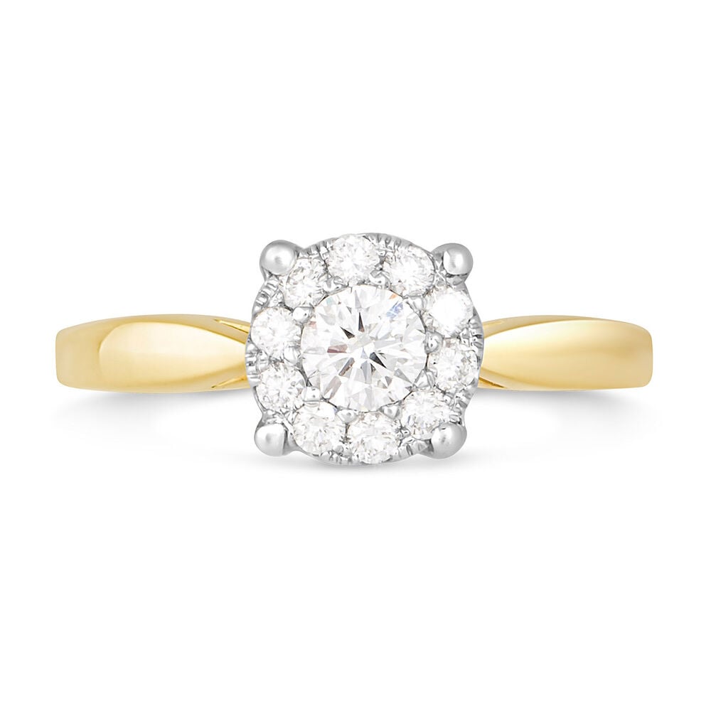 Ladies 18ct Gold Starburst Diamond Ring. image number 1