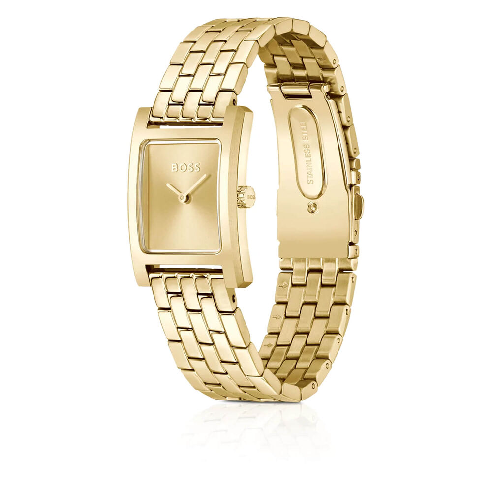 BOSS Lucy 22mmx24mm Gold Dial Steel Bracelet Watch