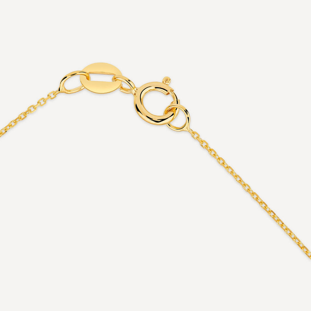 9ct Yellow Gold Half Glitter& Polished Open Pear Double Chain Necklet image number 4