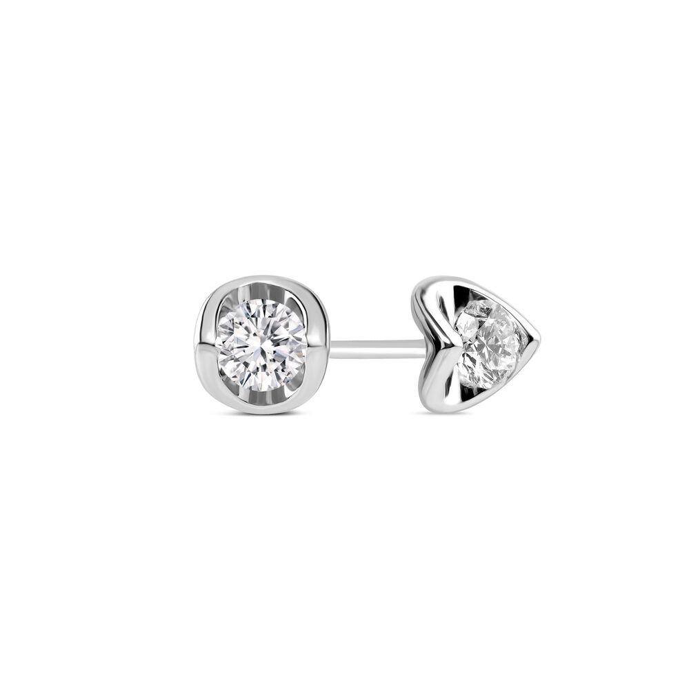 9ct White Gold 0.25ct Diamond Mirror Setting Stud Earrings image number 3
