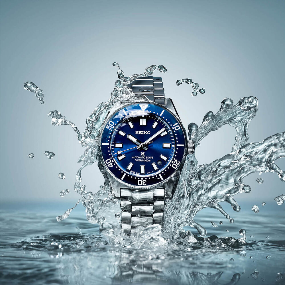 Seiko Prospex 1965 Revival Diver’s 40mm Scuba Blue Dial Steel Bracelet Watch image number 4