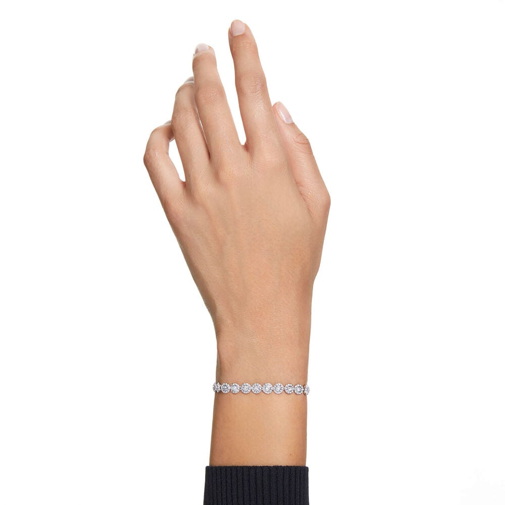 Swarovski Crystal Angelic Rhoidum Plated Halo Bracelet