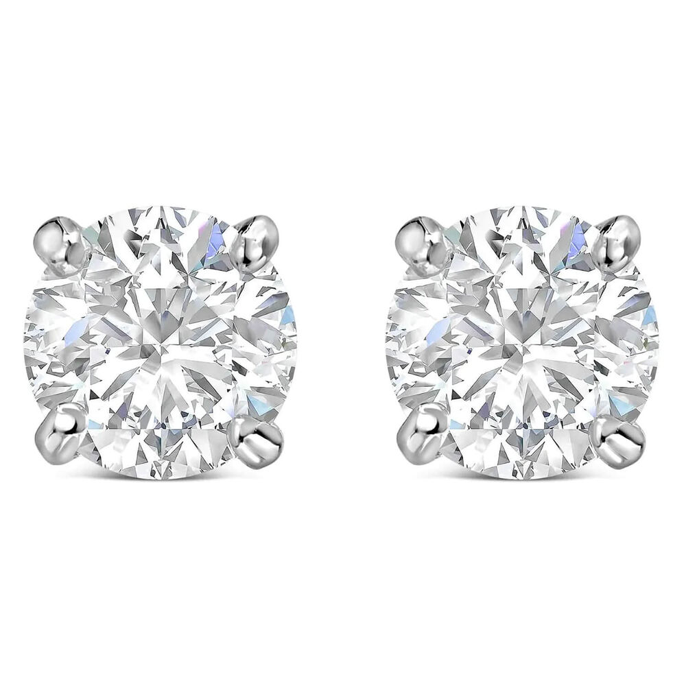 Sterling Silver Cubic Zirconia Medium Claw Stud Earrings