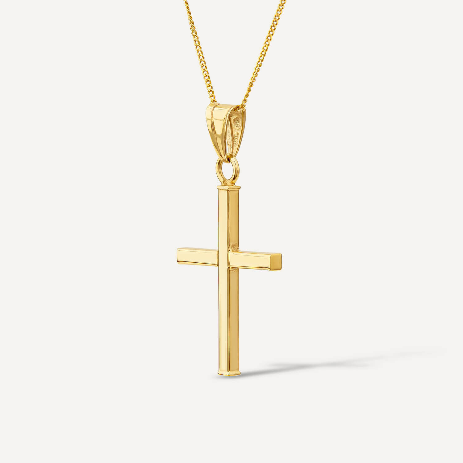 9 carat gold sales cross and chain