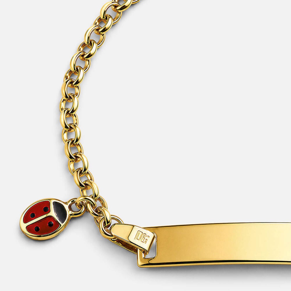 Yellow Gold Plated Sterling Silver Ladybird Charm Kids Bracelet