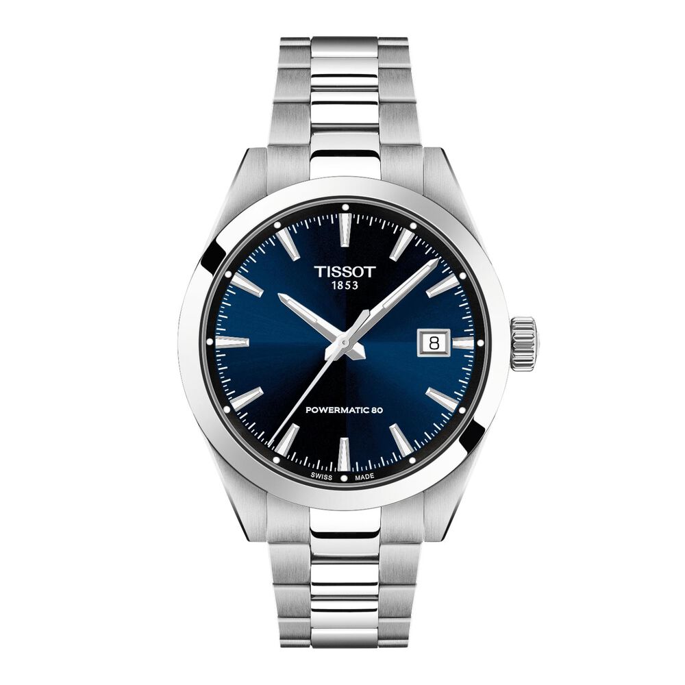 Tissot Gentleman Auto 38mm Blue Dial Steel Case Bracelet Watch